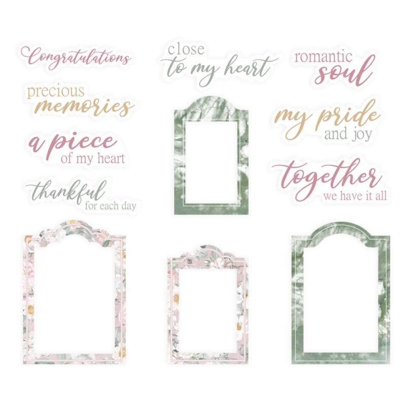 P13 - Precious - Ephemera Frames & Words 12 pcs