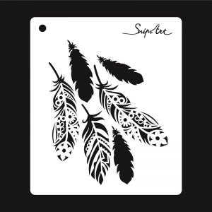 Snip Art - Stencil up in the air - Feathers 15X15