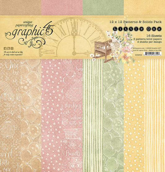 Graphic 45 - Little One 12 x 12 Patterns & Solids Paper Pack