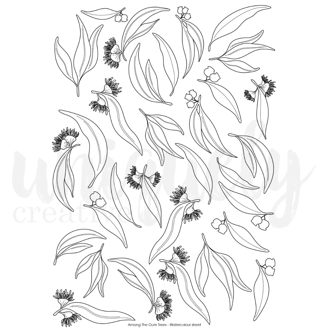 UNIQUELY CREATIVE - Among the Gum Trees Watercolour Cut-A-Part Sheet