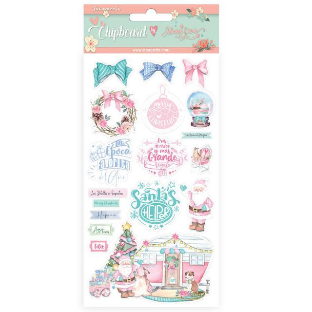 Stamperia - Chipboard - 15pcs - Christmas Rose By Johanna Rivero