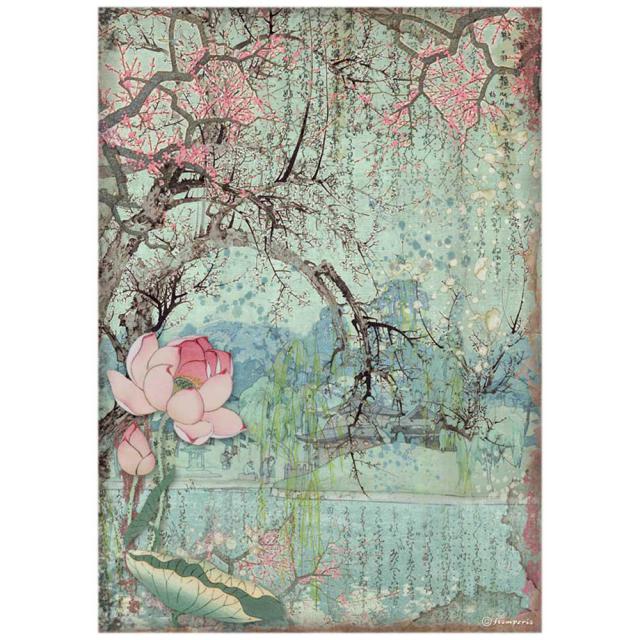 Stamperia- A4 Rice Paper - 21cm x 29.7cm - Sir Vagabond Japan- Oriental Tree