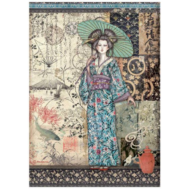 Stamperia - A4 Rice Paper - 21cm x 29.7cm - Sir Vagabond Japan - Lady