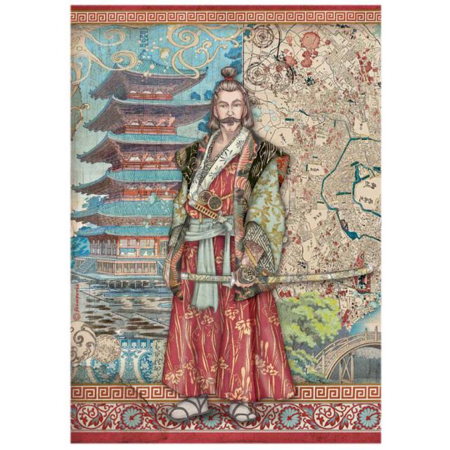 Stamperia - A4 Rice Paper- 21cm x 29.7cm - Sir Vagabond Japan - Samurai
