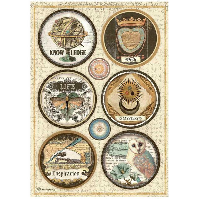 Stamperia - Rice Paper - Alchemy Rounds- 21cm x 29.7cm -