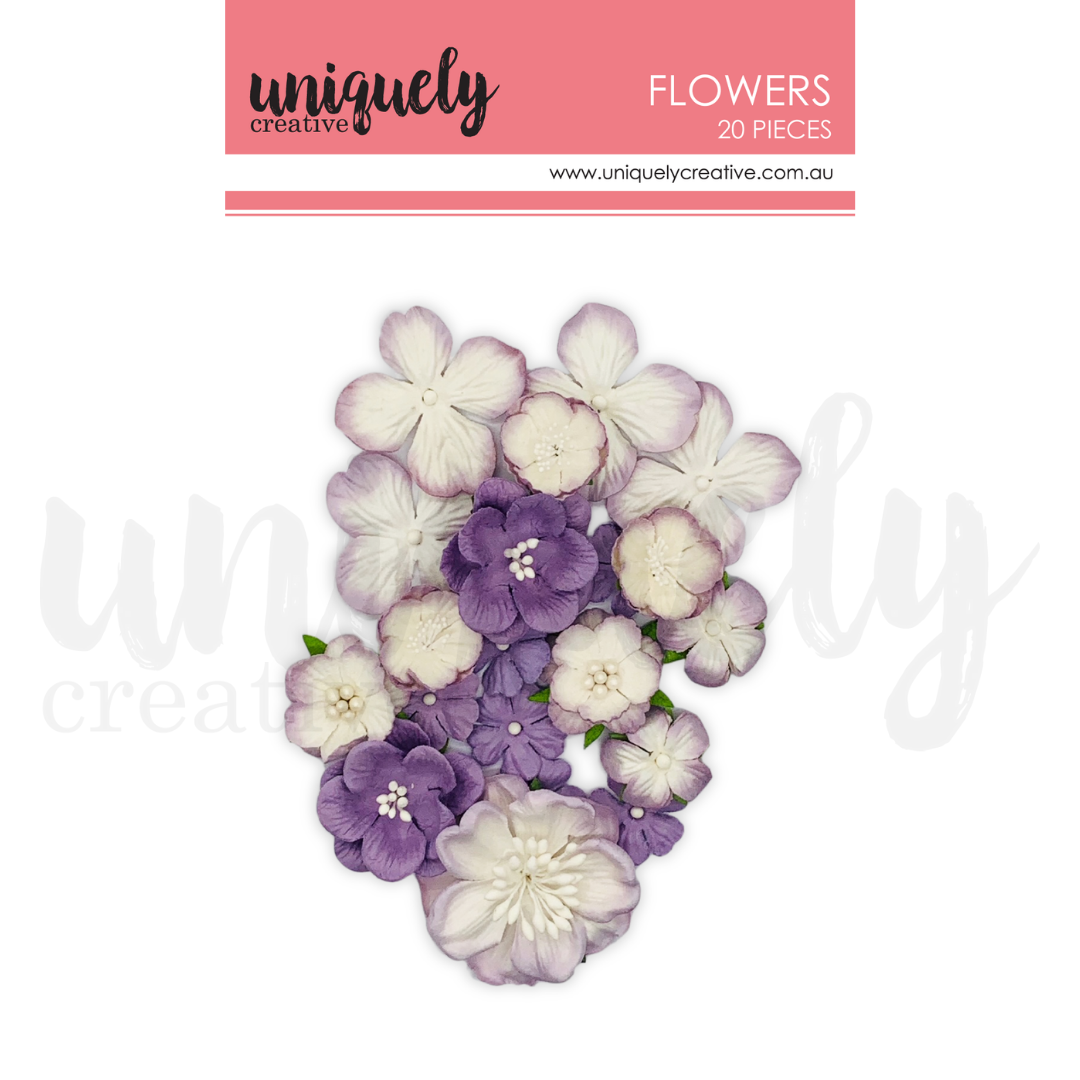 UNIQUELY CREATIVE - DUSTY PURPLE FLOWERS *
