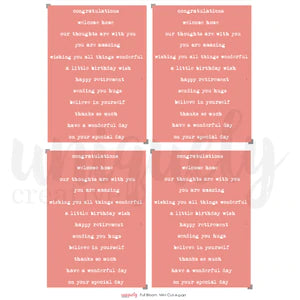 UNIQUELY CREATIVE - Full Bloom Mini Cut - A- Part Sheet