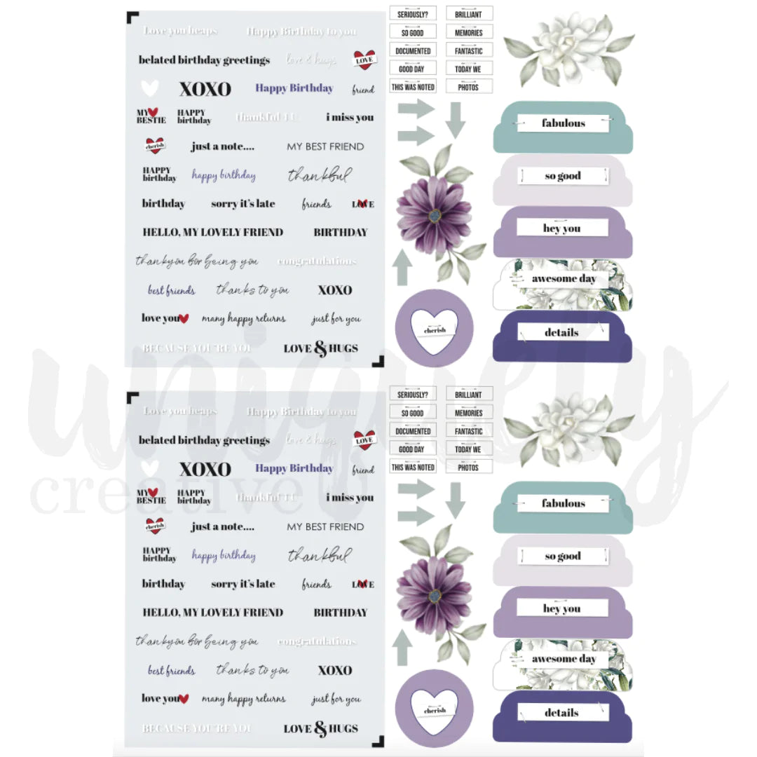 UNIQUELY CREATIVE - Indigo & Violet Cut-A-Part Sheet