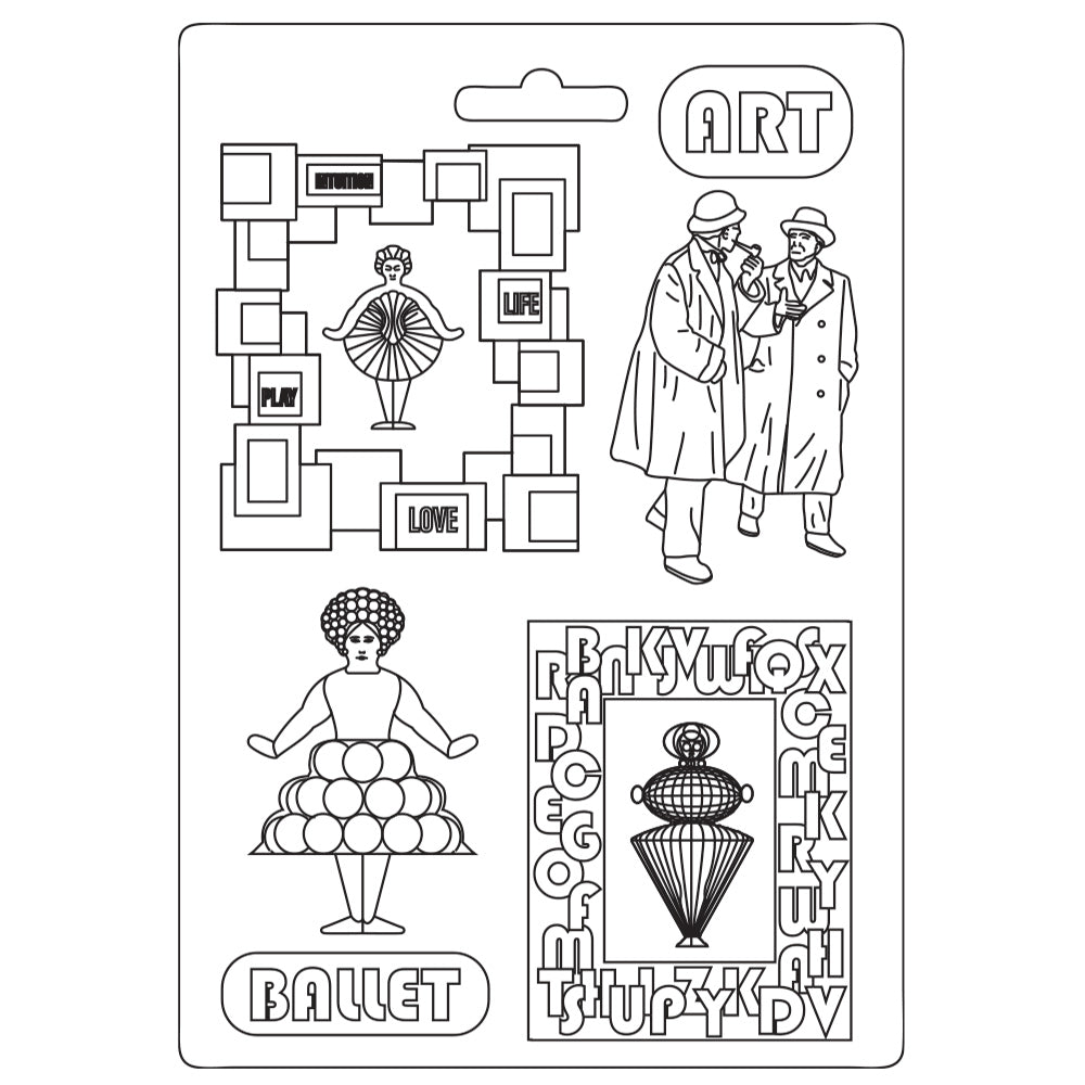 Stamperia- Soft Mould A4 - Bauhaus Art Ballet *
