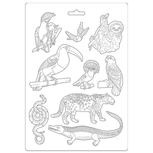 Stamperia - Soft Mould A4 - Amazonia Animals*