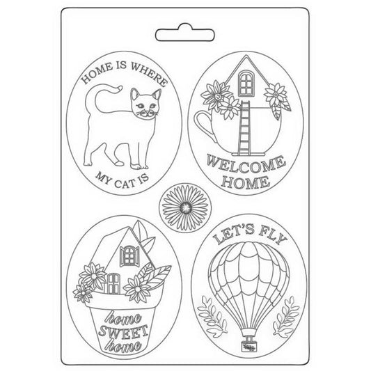 Stamperia  - Soft Mould A5 - Create Happiness Welcome Home - Plates*