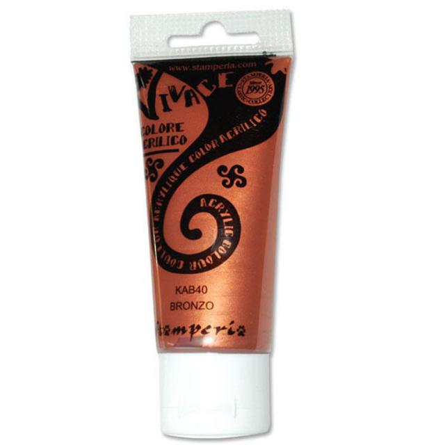Stamperia - Vivace - Acrylic Colour - Kab40 - Metallic Bronze - 60ml