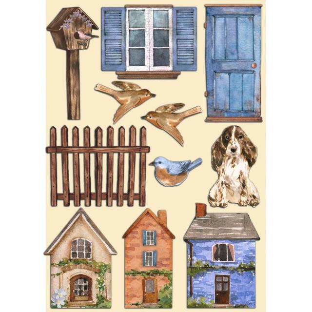 Stamperia - A5 - Wooden Shapes - Create Happiness Welcome Home - Houses