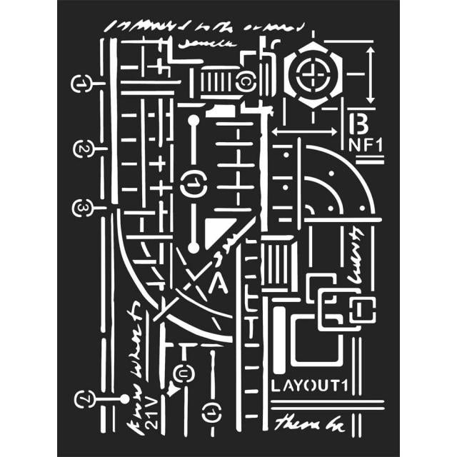 Stamperia - Mix Media Stencil - Mixed Media Layout