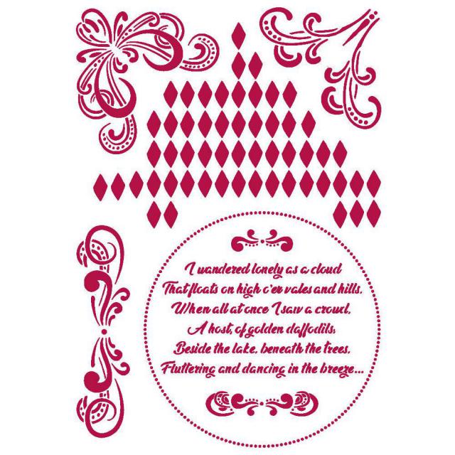 STAMPERIA - STENCIL 21 X 29.7CM- ROMANTIC THREADS CORNERS