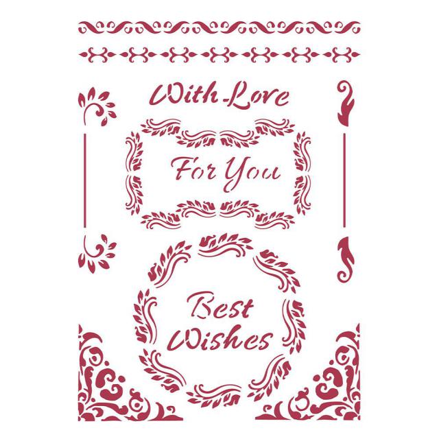 Stamperia - - Stencil 21 X 29.7cm- Classic Christmas- Best Wishers