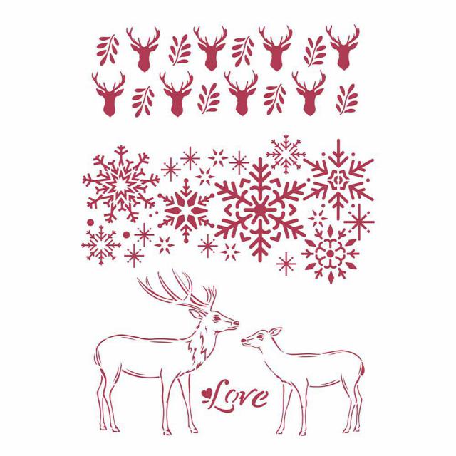 Stamperia - - stencil 21 x 29.7cm- Winter Tales - Love