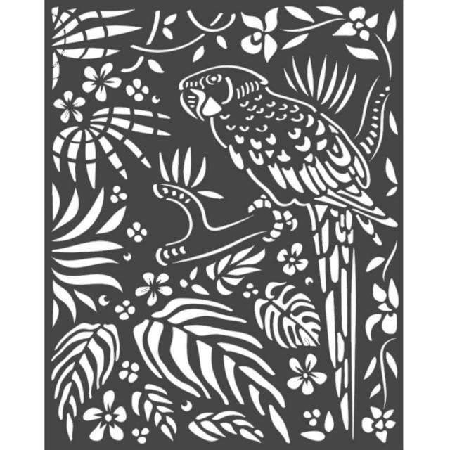 Stamperia - Mix Media Stencil - 20 X 25 Amazonia Parrot