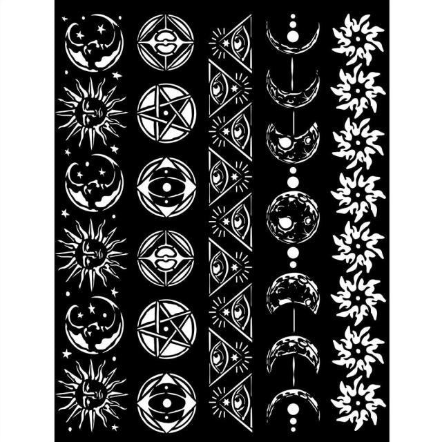 Stamperia - Mix Media Stencil - 20 X 25 Alchemy symbols and boarders