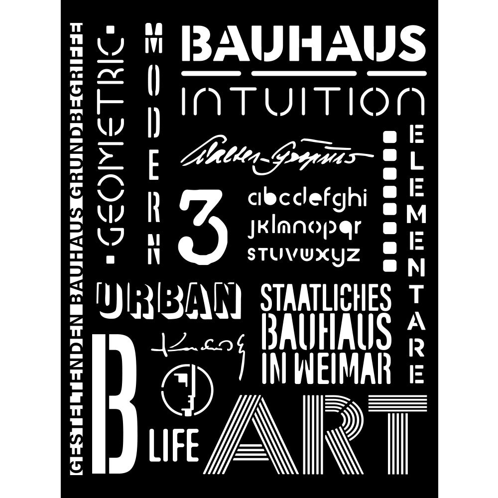 Stamperia - Mix Media Stencil - 20 X 25 Bauhaus Writings