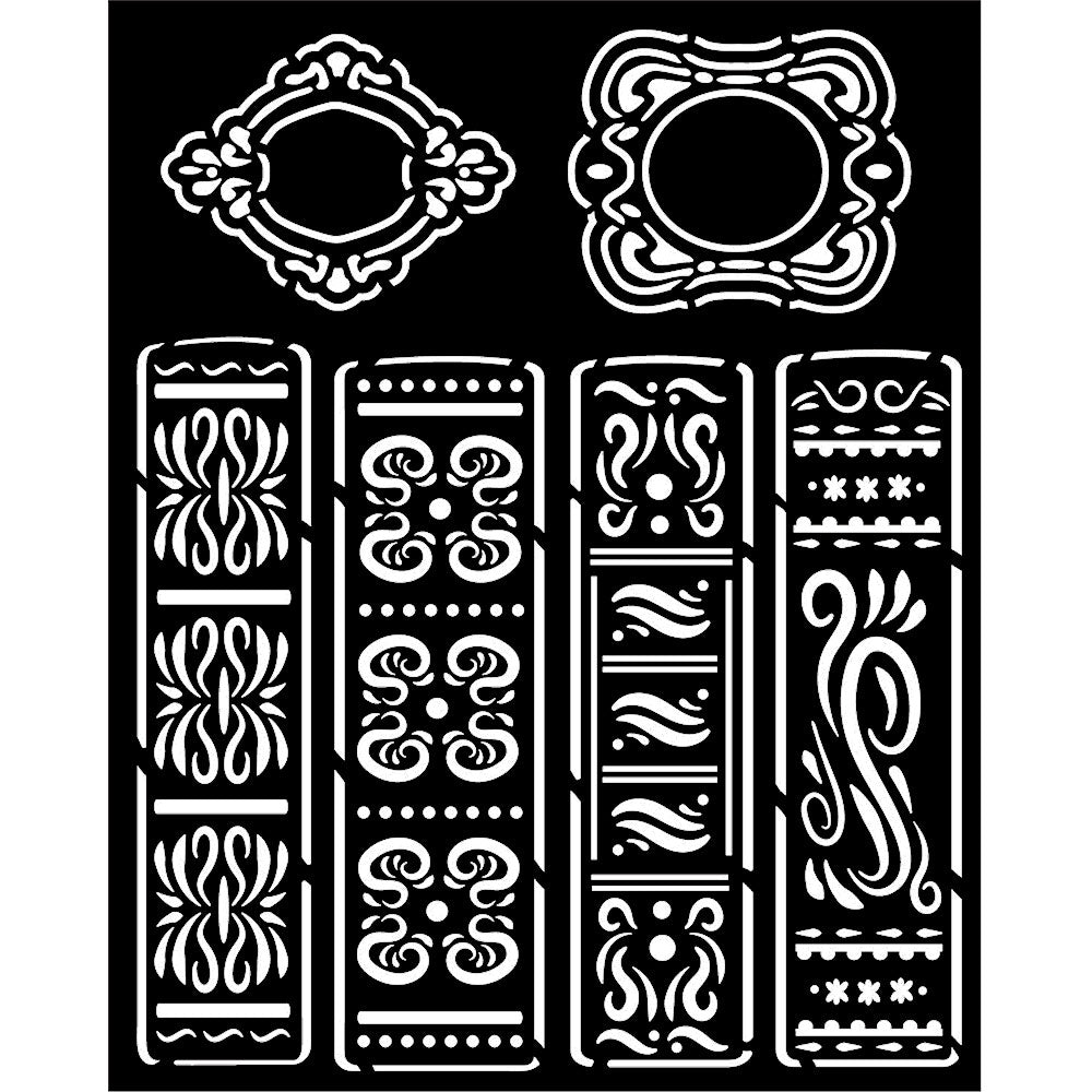 Stamperia - Mix Media Stencil - 20 X 25 Vintage Library Books