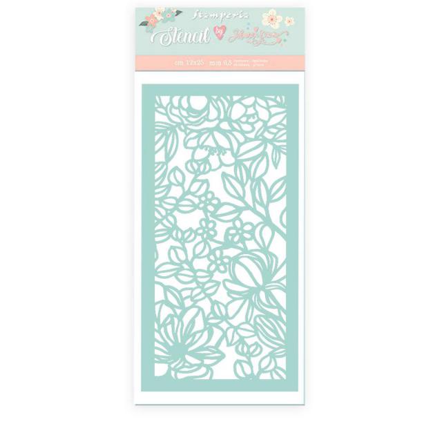 Stamperia- Thick Stencil 12 X 25cm- Celebration Flowers & Leaves