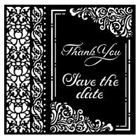Stamperia - Mix Media Stencil - 18 X 18 - You and me Thank you save the date