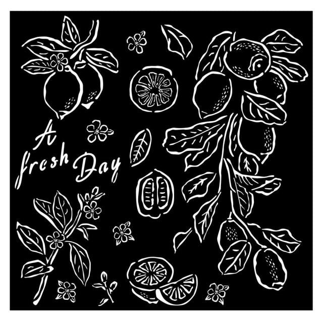 Stamperia - Mix Media Stencil - 18 X 18 - Blue Dream Lemons