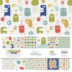 LADY PATTERN PAPER PACK- 12 X 12 MONSTER IN SPACE