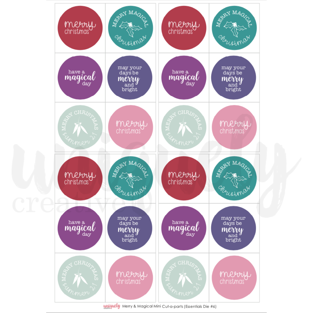 Uniquely Creative - Merry & Magical Cut - a - part - sheet Mini Circles