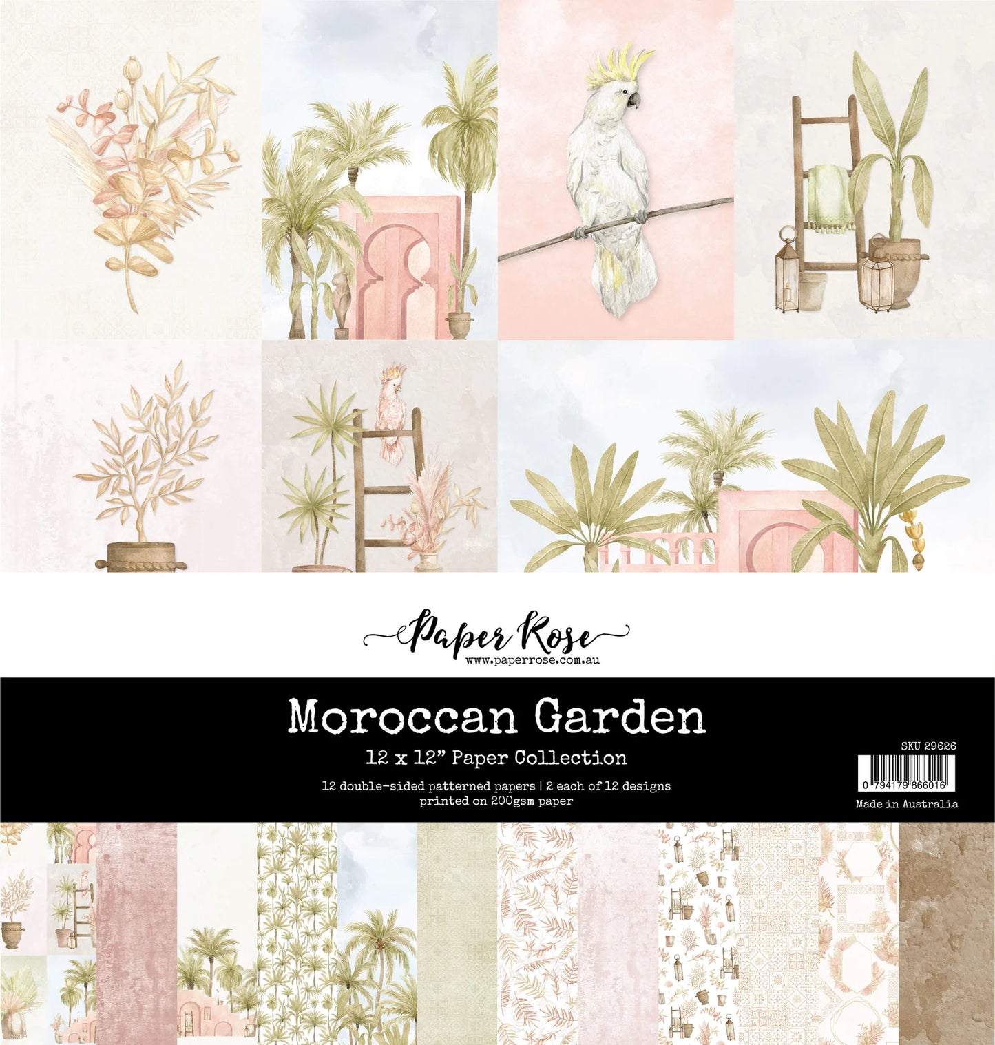 Paper Roses - 12 x 12 Moroccan Garden Paper Pack