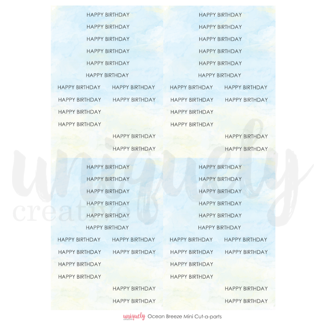 UNIQUELY CREATIVE - OCEAN BREEZE MINI CUT -A PART SHEET