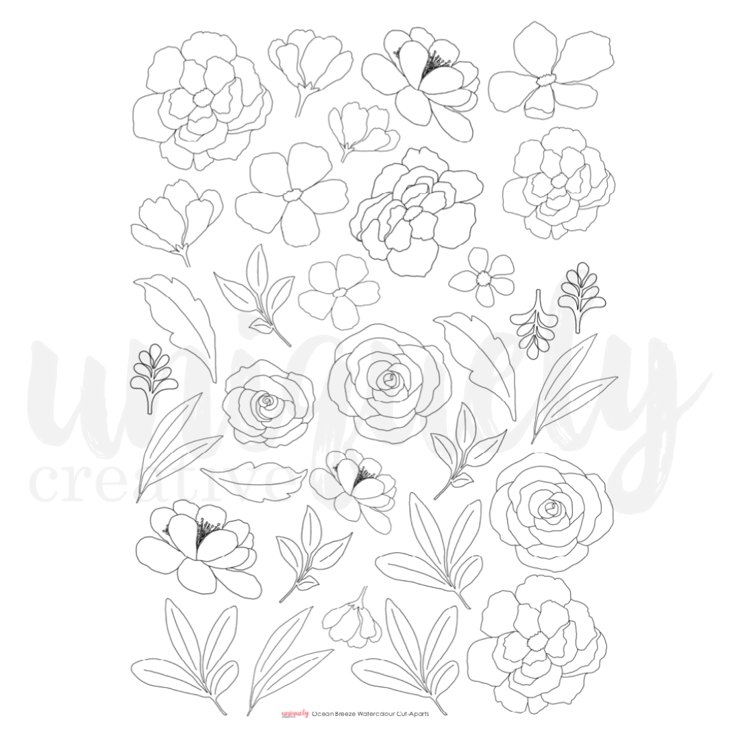 UNIQUELY CREATIVE - OCEAN BREEZE CUT - A - PART WATERCOLOUR SHEET