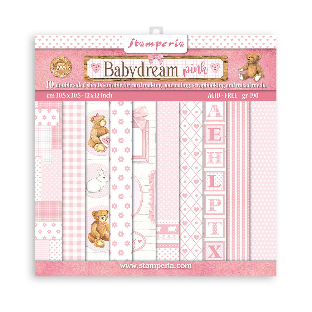 Stamperia - (12”X12”) BabyDream Pink - Paper pad