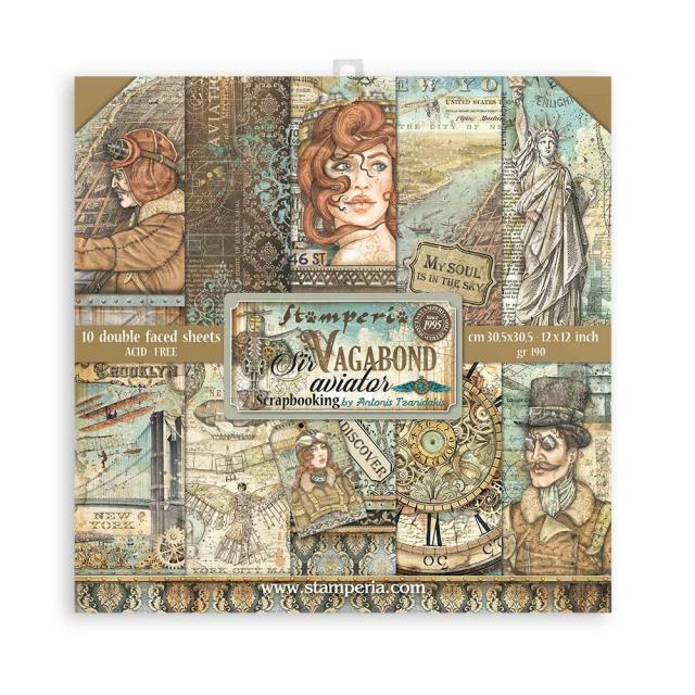 Stamperia - (12”X12”) Sir Vagabond Aviator - Paper pad