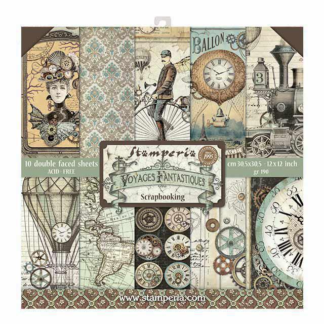 Stamperia - 12 X 12- Paper Pack - Voyages Fantastiques
