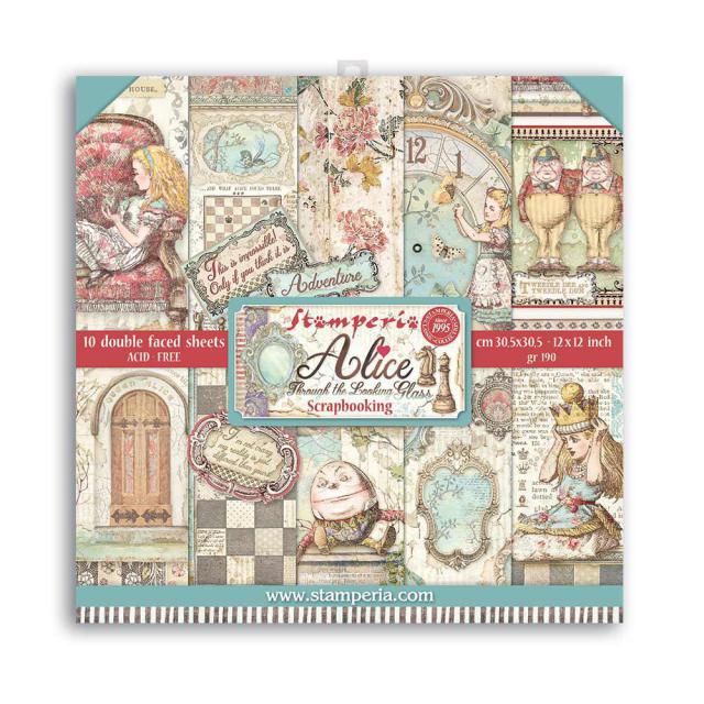 Stamperia - (12”X12”) Alice through the looking glass Paper pad