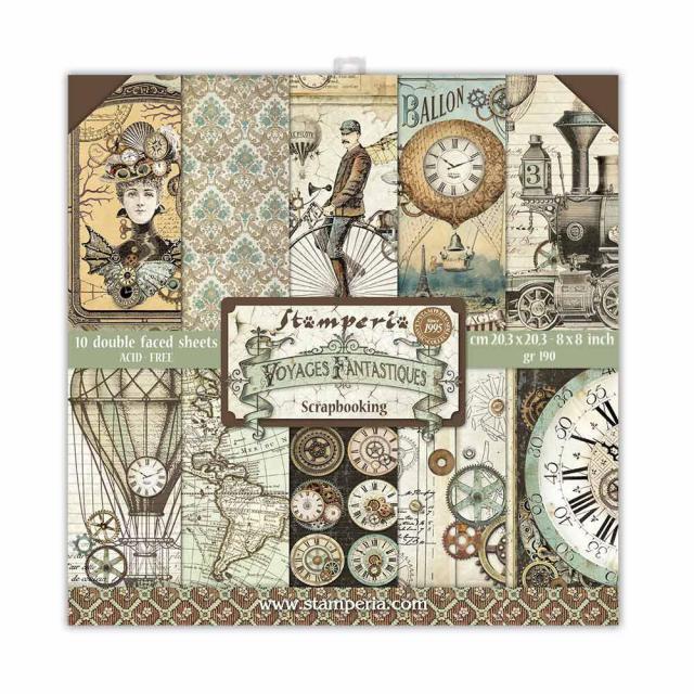 Stamperia - Mini 8' X 8" Paper Pack - Voyages Fantastiques