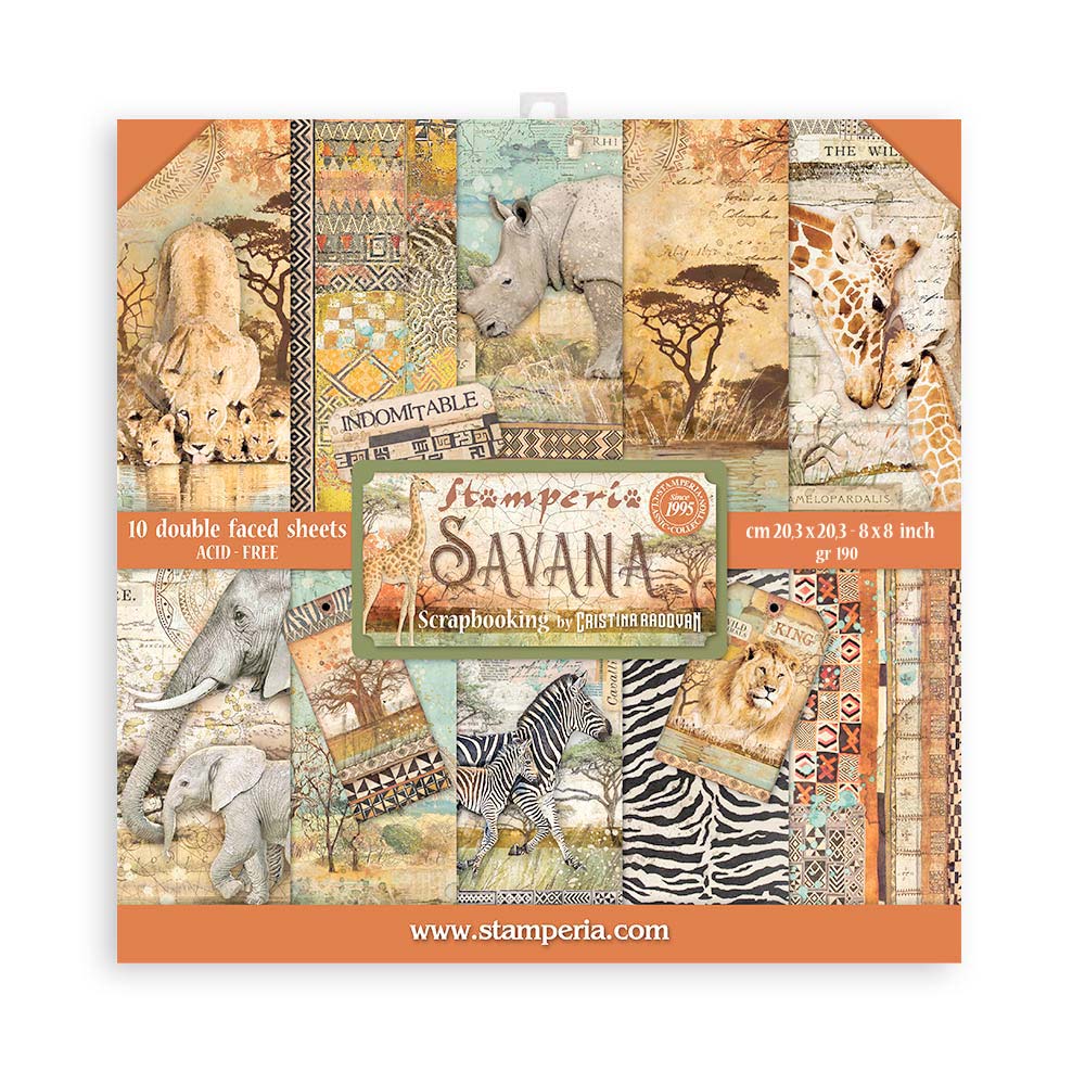 Stamperia - (8”X8”) Savana paper pad*