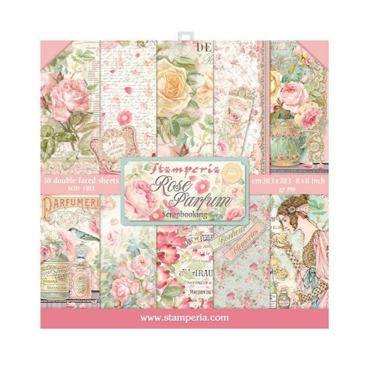 Stamperia -  (8”X8”) Rose Parfum paper pad