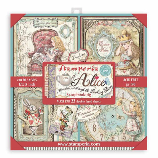Stamperia -  12 X 12- Paper Pack - Alice Through The Looking Glass