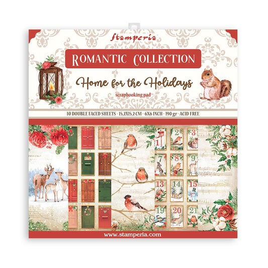 Stamperia -  (6”X6") Paper Pad - Romantic - Home for Holidays