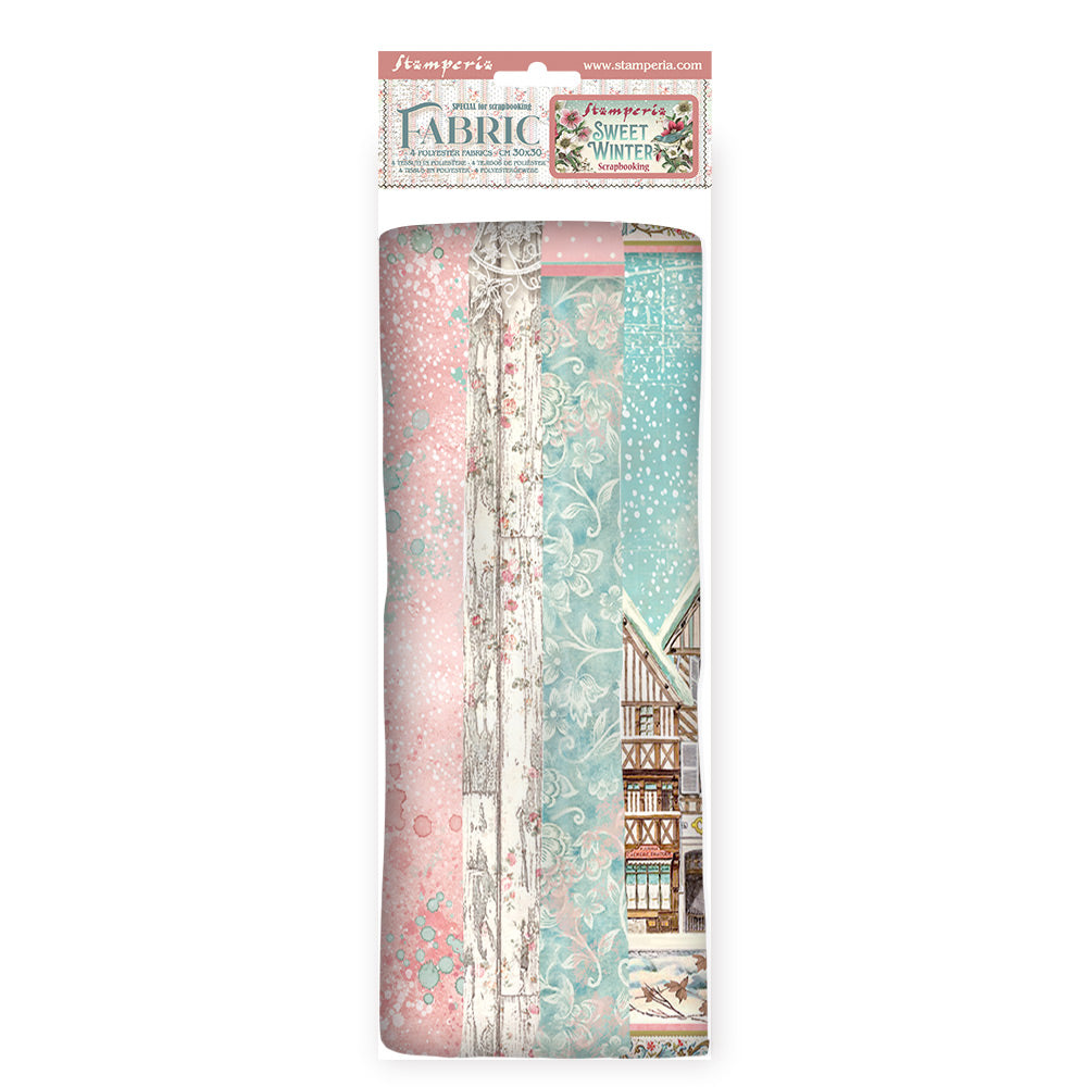 Stamperia - 4 pack Fabric 30 x 30 - Sweet Winter