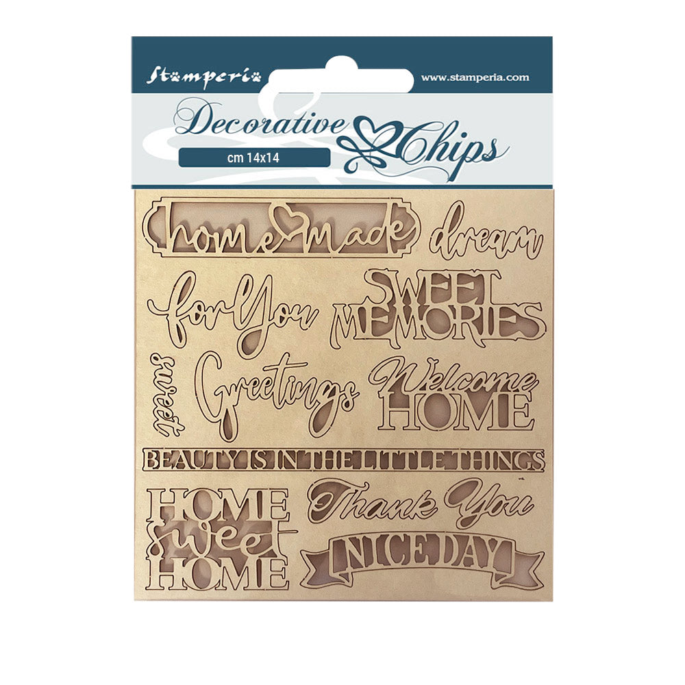 Stamperia - Decorative Chips - 14 X 14 cm - Casa Granada Quotes