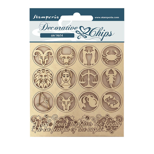 Stamperia - Decorative Chips - 14 X 14 Cm - Alchemy Symbols