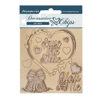Stamperia - Decorative Chips - 14 X 14 cm - You and Me Save the Date