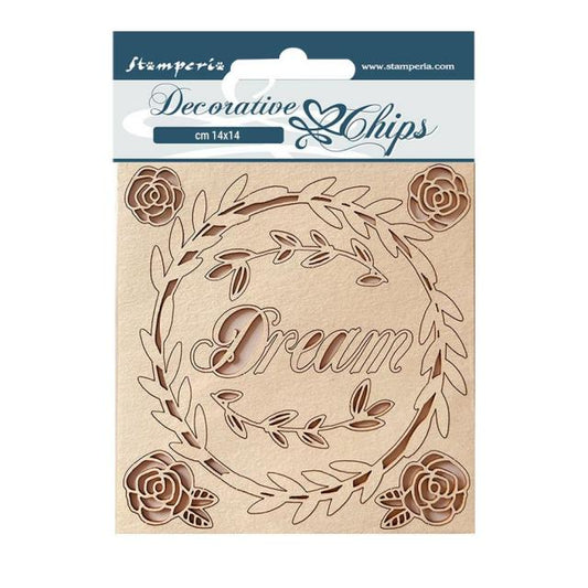 Stamperia - Decorative Chips -  14 X 14 cm - Rose Parfum dream