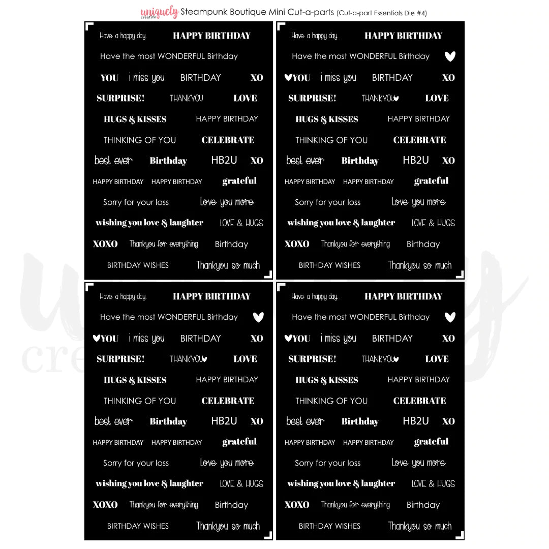 Uniquely Creative - Steampunk Boutique Mini Cut - A- Part Sheet (Essentials die #4)