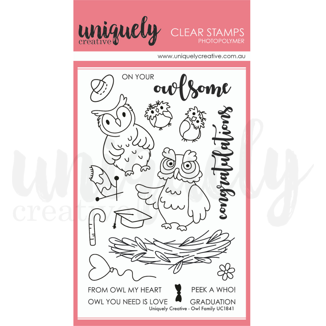UNIQUELY CREATIVE - OWL FAMILY STAMP
