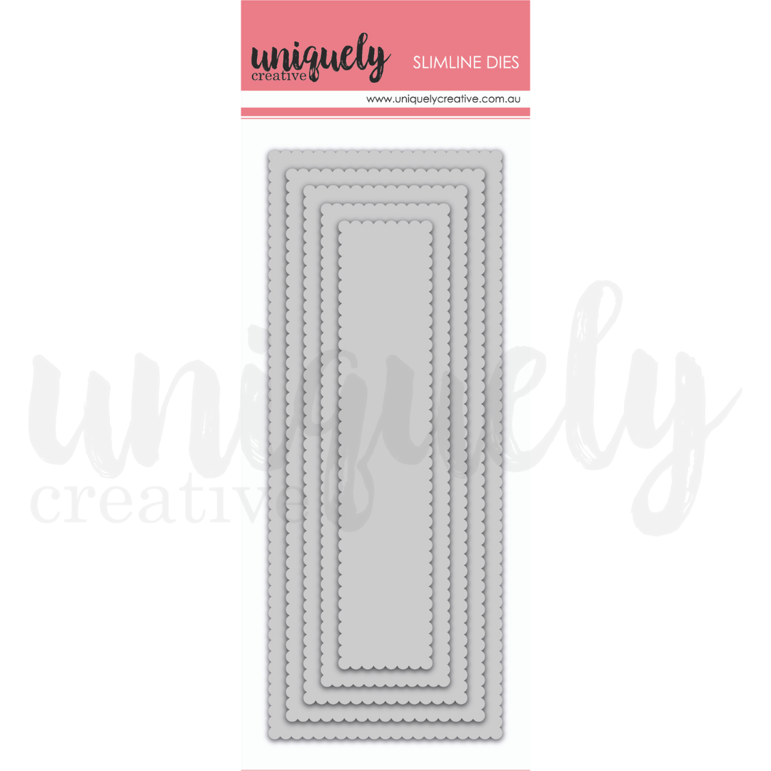 UNIQUELY CREATIVE - SLIMLINE DIES - SCALLOPED NESTING RECTANGLE DIE *